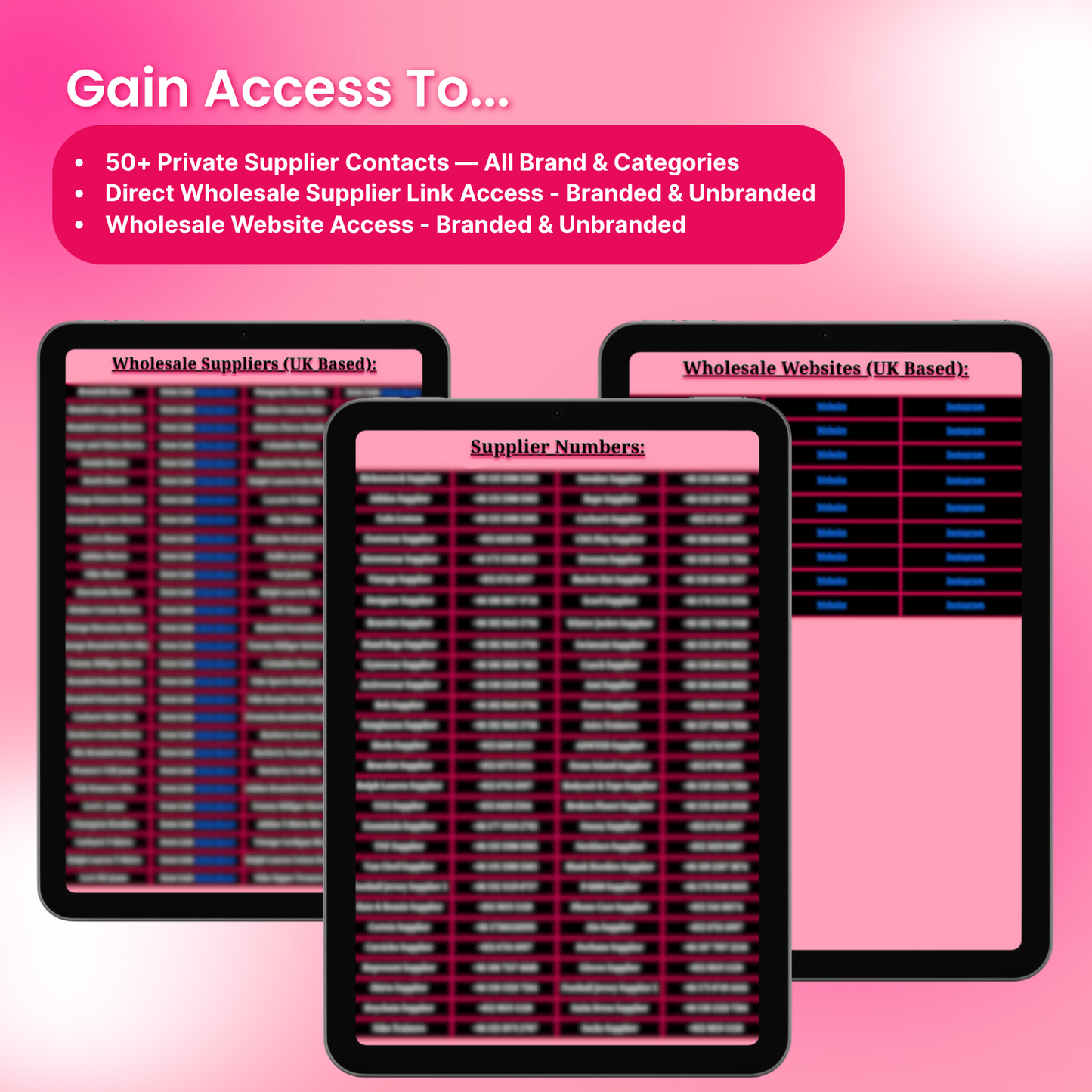 The Supplier LIst